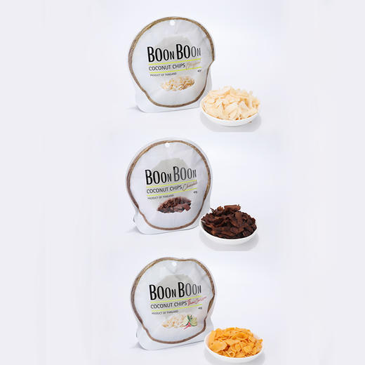 【香脆椰子片丨告别木屑纸屑传统椰子片】BOONBOON椰满满椰子片休闲零食椰子脆片40gx3包装 商品图5