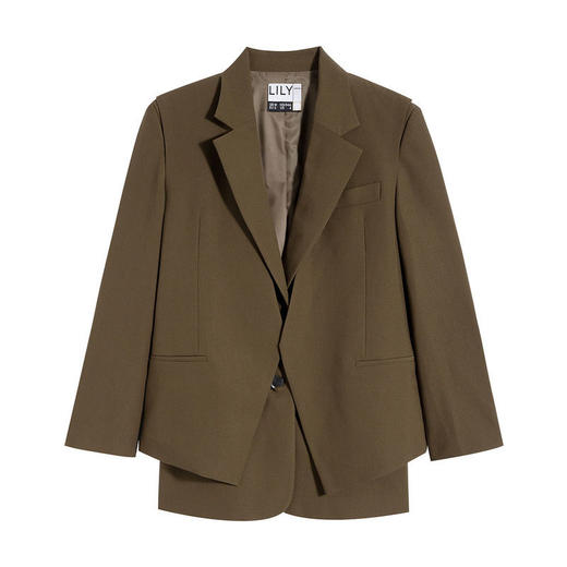 LILY2022春新款女装小众设计感时尚两件套西装外套女122120C2224 商品图4