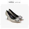 westory2019夏秋新品方扣蛇纹高跟鞋女细跟优雅知性W29CE70271 商品缩略图0