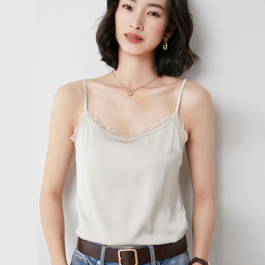 【醋酸缎面】2022夏季新款醋酸花边吊带 商品图3