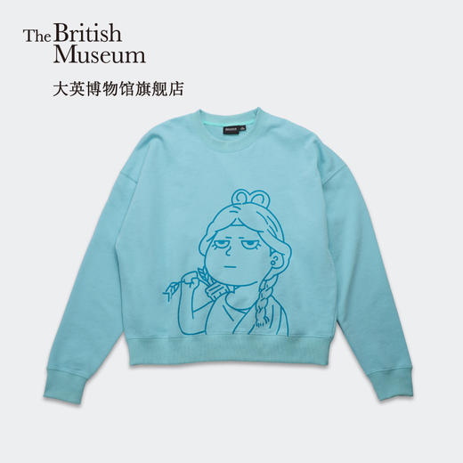 大英博物馆X苏州博物馆罗马卡通众神系列狄安娜圆领套头卫衣女 商品图1