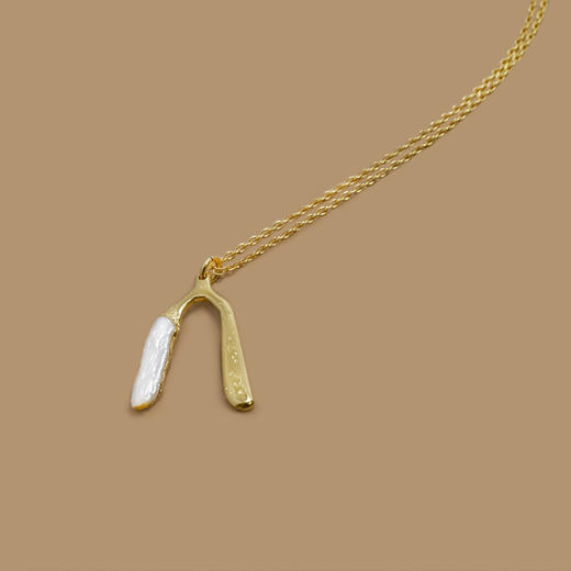 北京仓｜Pach Pearl-Wishbone-许愿骨 项链（中号）［瑞士设计师］ 商品图1