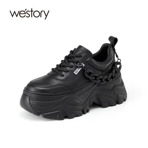 westory2021秋季新款链条时尚休闲鞋ins潮松糕底女鞋71811 商品图0