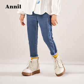 安奈儿女童全腰梭织牛仔单裤xg216523