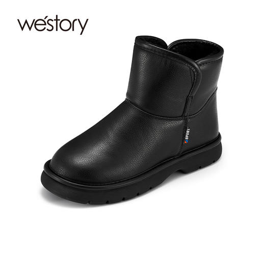 westory冬季保暖加厚加绒雪地靴短筒女靴新款时尚厚底休闲圆头靴S21DS46311 商品图0