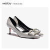 westory2020春季新款尖头水钻方扣浅口细跟高跟鞋女W20AH51191 商品缩略图0