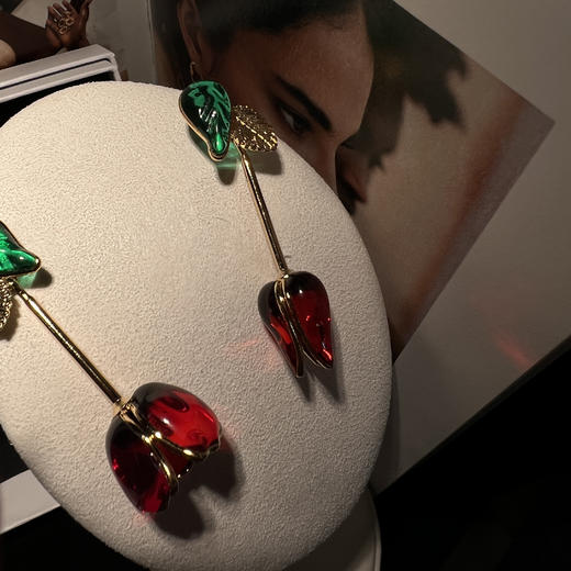 订购5个月到｜Gripoix Paris-Pop Glamour-花朵 耳环（不对称） ［法国设计师］ 商品图5