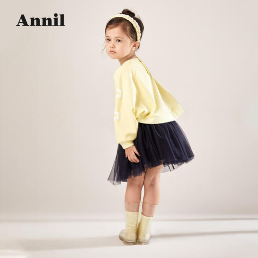 安奈儿女童圆领长袖卫衣两件套xg211520 商品图3