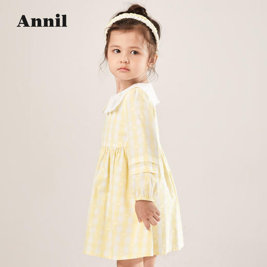 安奈儿女童翻领长袖连衣裙xg213522 商品图1