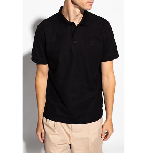 BURBERRY 巴宝莉 男士 Monogram Motif TB专属标识图案刺绣棉质珠地布短袖 Polo 衫 黑色 8043122 A1189 商品图2