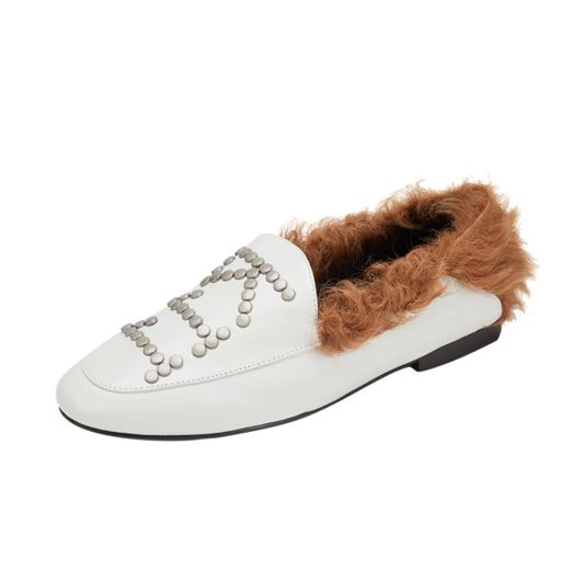 westory毛毛拖鞋女2019秋冬新款平底休闲百搭单鞋W29AM50481 商品图0