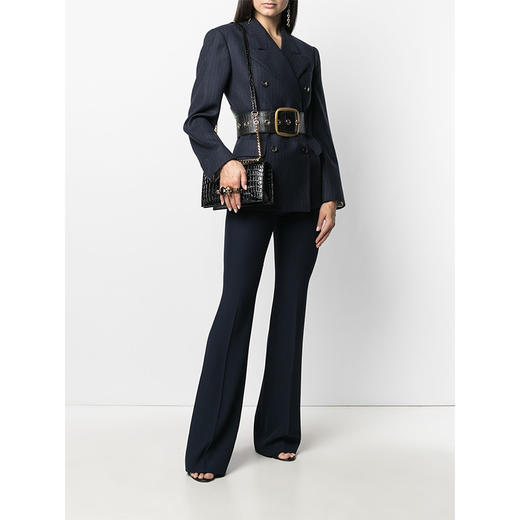 ALEXANDER MCQUEEN 亚历山大.麦昆 女士小牛皮仿鳄鱼纹骷髅头手指斜挎单肩包 黑色 554128 1HB0T 1001 商品图2