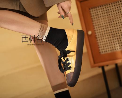 西村名物2022春季新款丑萌猪蹄分趾小白鞋子潮马蹄单鞋16941 商品图2