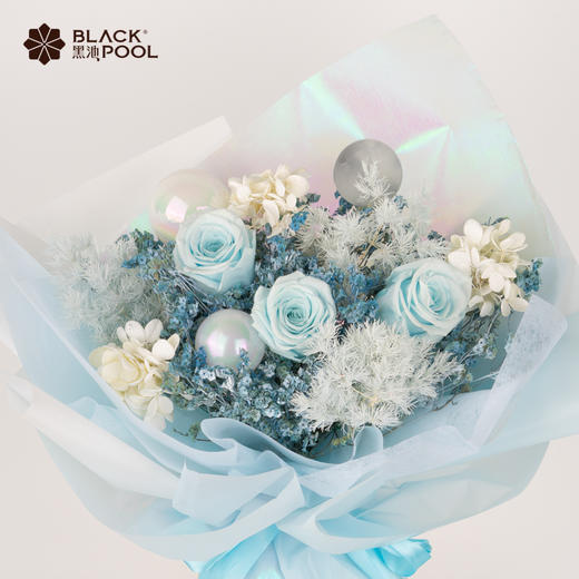 （限深圳罗湖、龙岗、龙华配送）【蓝色守护花】水晶草/水晶球/绣球/蓬莱松/亚克力片 商品图1