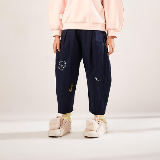 安奈儿女童全腰梭织单裤xg216524 商品图0