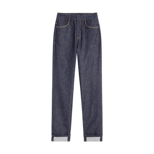 LILY2022春新款女装时髦简约百搭高腰显瘦直筒牛仔裤122120GJ224 商品图4