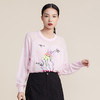 MIIDII谜底2022春刺绣轻薄透气圆领套头长袖针织衫女221MZ0322 商品缩略图0