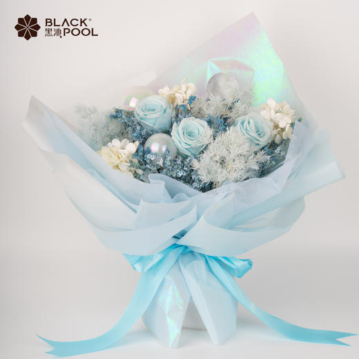 （限深圳罗湖、龙岗、龙华配送）【蓝色守护花】水晶草/水晶球/绣球/蓬莱松/亚克力片 商品图0