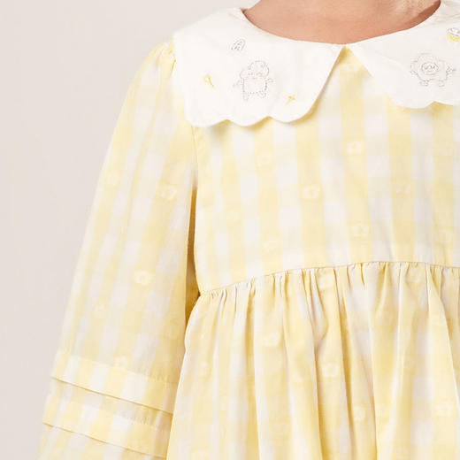 安奈儿女童翻领长袖连衣裙xg213522 商品图4