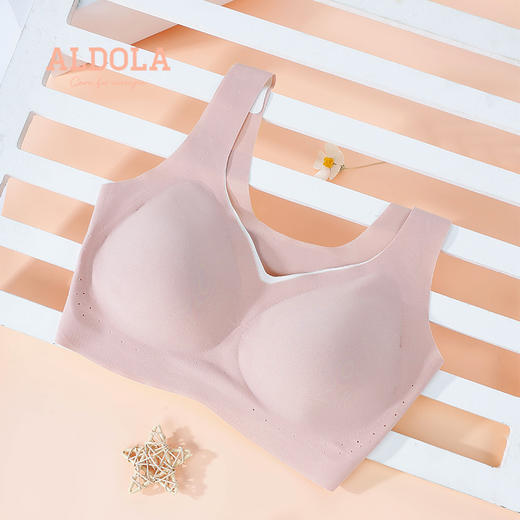 雅黛丽内衣女无尺码背心式文胸无钢圈无痕舒适薄款撞色拼接胸罩女 商品图3