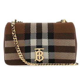 BURBERRY 博柏利 Lola - 小号针织格纹萝拉包 女士单肩包 深桦木棕 8050876 A9011
