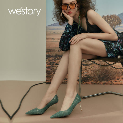 westory高跟鞋女2021年新款春季新款尖头高跟鞋W21AE52601 商品图0