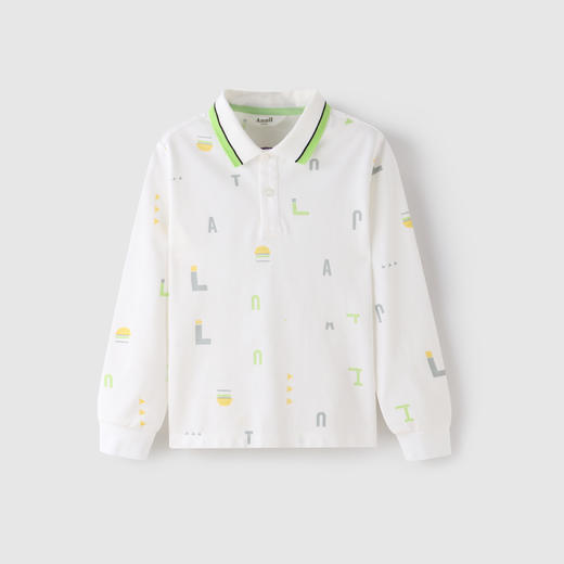 安奈儿男童翻领长袖针织衫ab211600 商品图0