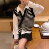 岚可可条纹撞色爆款针织马甲 商品缩略图2