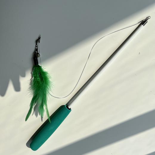猫研所  绿色三节鱼线可伸缩逗猫棒【包邮】 商品图1