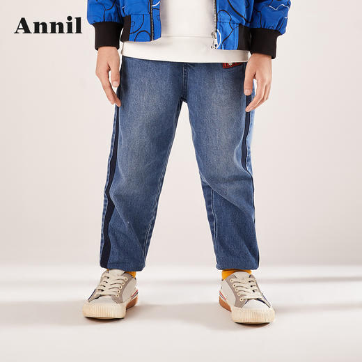安奈儿男童全腰牛仔单裤ab216558 商品图0