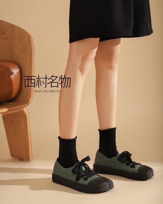 西村名物2022春季新款丑萌猪蹄分趾小白鞋子潮马蹄单鞋16941 商品图3