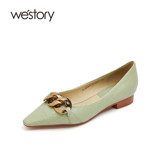 westory乐福鞋女2021春季新款一脚蹬豆豆鞋潮平底单鞋S21AE52471 商品图0