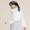 MIIDII谜底2022春款蝴蝶结圆领长袖水晶纱套头针织衫女221MZ0350 商品缩略图2