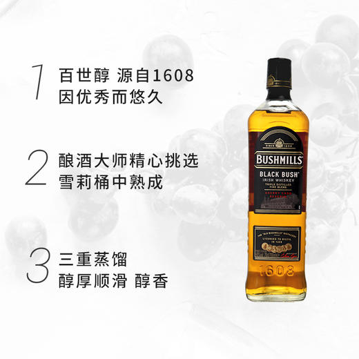【行货】百世醇黑标爱尔兰威士忌洋酒 700ml*1瓶 商品图1