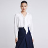 LILY2022春新款女装复古洋气翻领宽松垂顺醋酸衬衫女122130C8212 商品缩略图0