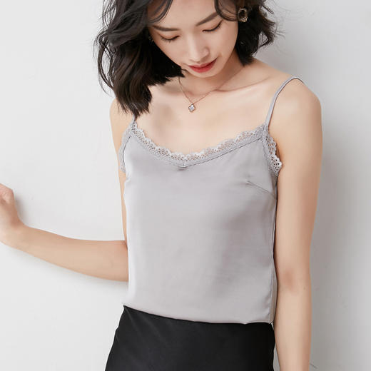 【醋酸缎面】2022夏季新款醋酸花边吊带 商品图7