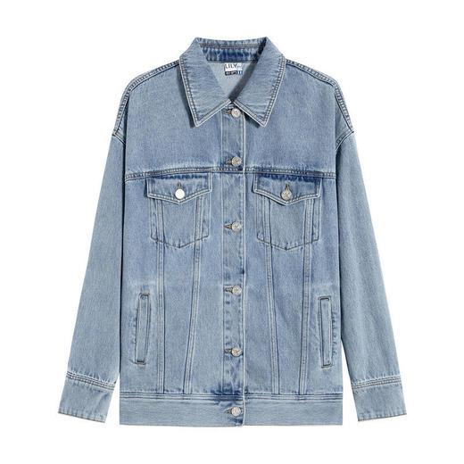 LILY迪士尼Oswald系列2022春新款女装趣味印花牛仔外套122120G3218 商品图4