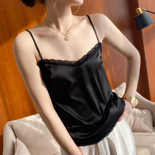 【醋酸缎面】2022夏季新款醋酸花边吊带 商品图9