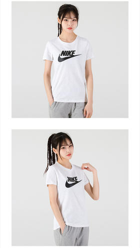 NIKE耐克女装 夏季新款运动服圆领半袖修身透气休闲T恤BV6170