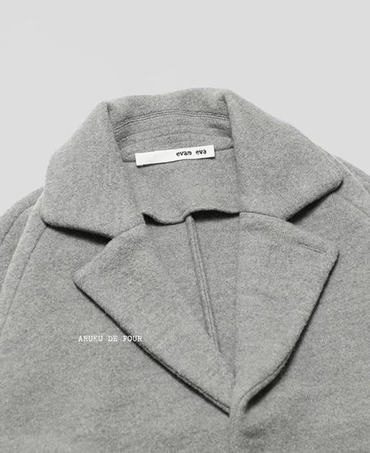 evam eva灰色米白羊毛大衣 商品图7
