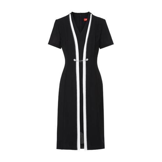 皮尔卡丹女装年夏季新款OL风职业通勤短袖连衣裙P1218D1014B0
 商品图5