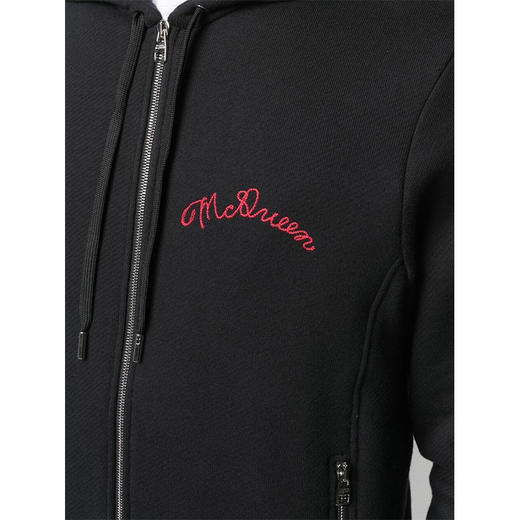 ALEXANDER MCQUEEN 亚历山大麦昆 拉链连帽 男士外套 黑色 599617 QRX82 1000 商品图3
