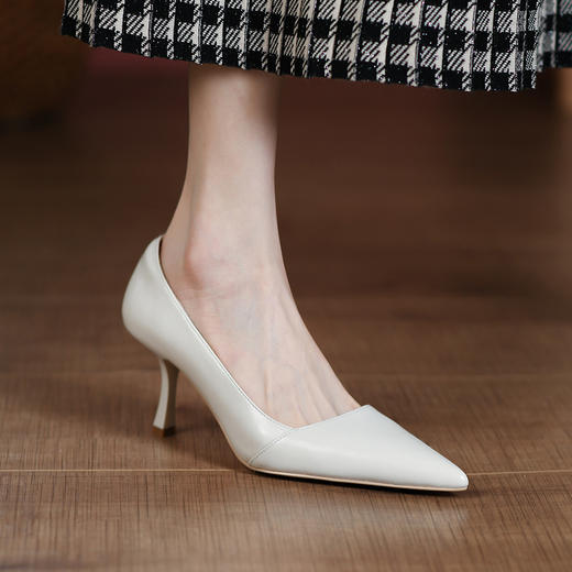 OLD-A609aa复古法式气质尖头高跟鞋女2022新款性感细跟通勤职业浅口四季单鞋 商品图1