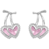 ZEGL设计师樱桃爱心耳环女2022年新款潮耳钉小众设计感银针耳饰品 商品缩略图6