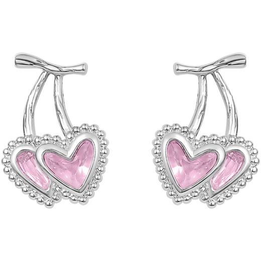 ZEGL设计师樱桃爱心耳环女2022年新款潮耳钉小众设计感银针耳饰品 商品图6