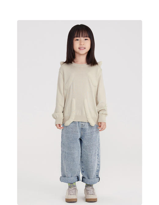 江南布衣婴童  22年春装新品  长袖套头毛衫 1MB331120 商品图5