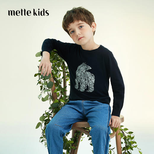 mettekids儿童毛衣2022春季新款韩系童装洋气潮打底衫男童针织衫 商品图0