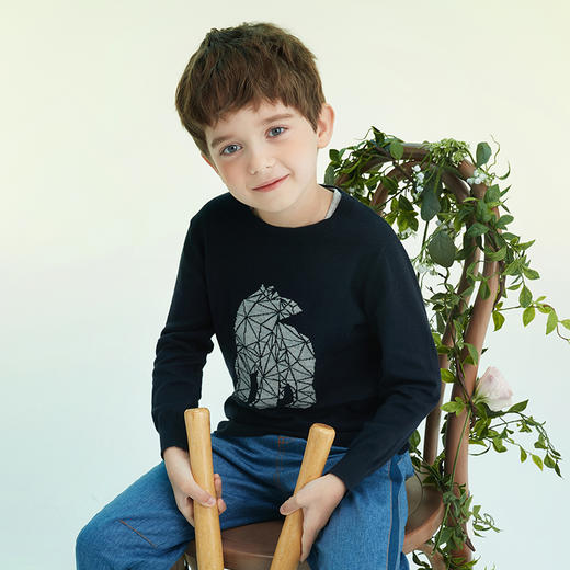 mettekids儿童毛衣2022春季新款韩系童装洋气潮打底衫男童针织衫 商品图1