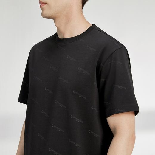 柒牌男装短袖t恤夏季新款纯棉圆领字母满印男休闲百搭宽松体恤衫	122T70970 商品图2