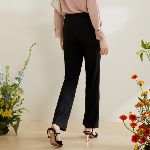 玳莎开叉中腰小直筒拖地裤通勤垂感高级显瘦百搭  CA36303 商品图2